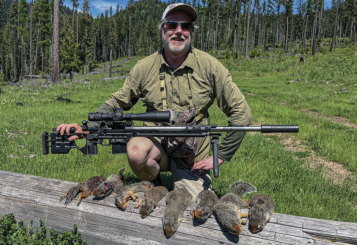 Patrick loaded some Berger 88-grain High BC FB Varmint bullets over Shooters World Long Rifle to take these Columbia ground squirrels from 200 to 350 yards from atop a bipod.